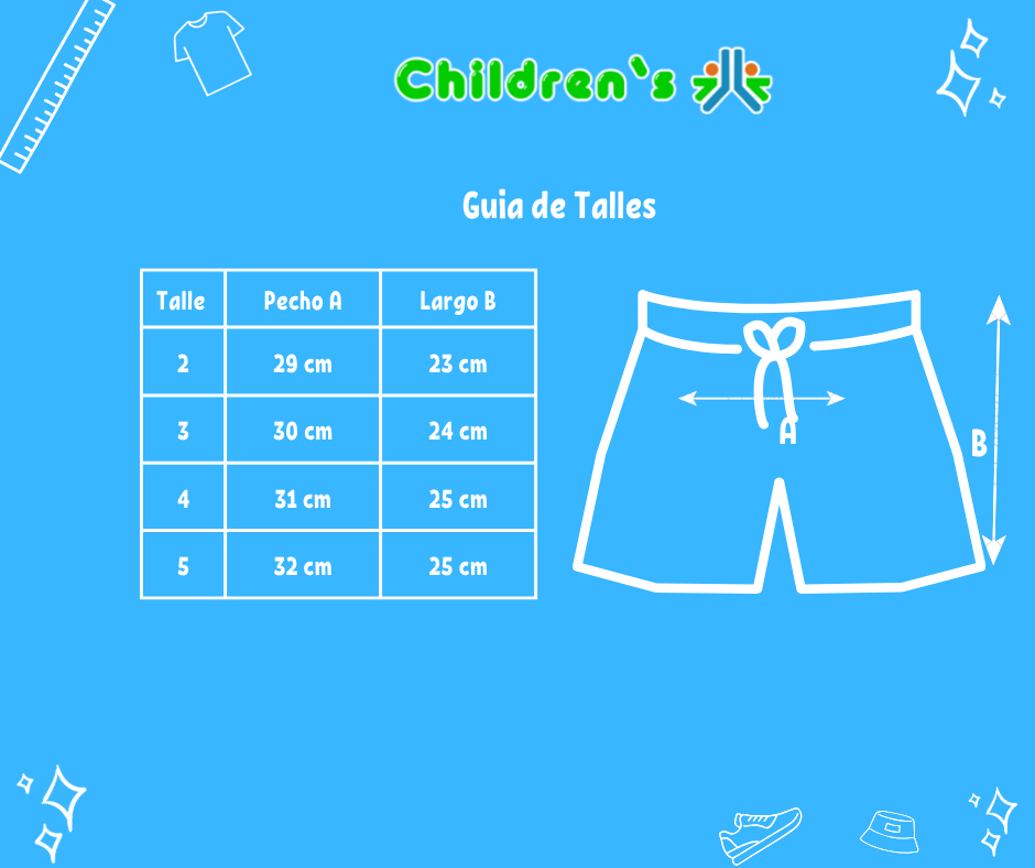 Tabla de talles — Short Jean con Lazo Estampado Flor