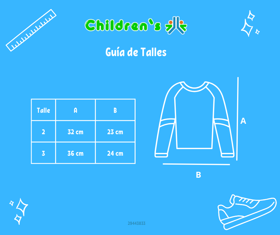 Tabla de talles — Media 1/2 Polera de Algodon Lisa