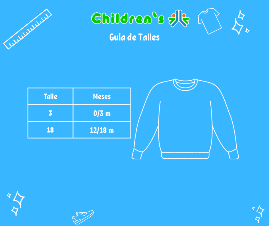 Tabla de talles — Buzo de Polar con Aplique de Flor