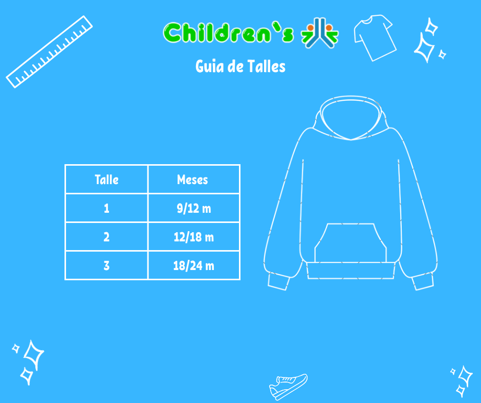 Tabla de talles — Buzo Polar con Bolsillo Central y Cuello con Abrojo