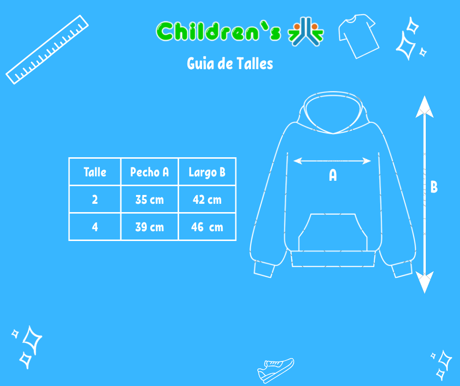 Tabla de talles — Buzo Polar con Cierre y Osos Bordados
