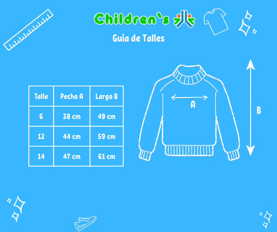 Tabla de talles — Buzo Polar con Cierre Liso