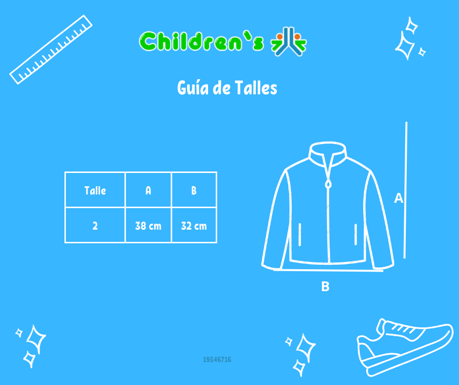 Tabla de talles — Campera Tejida con Cierre con Franjas