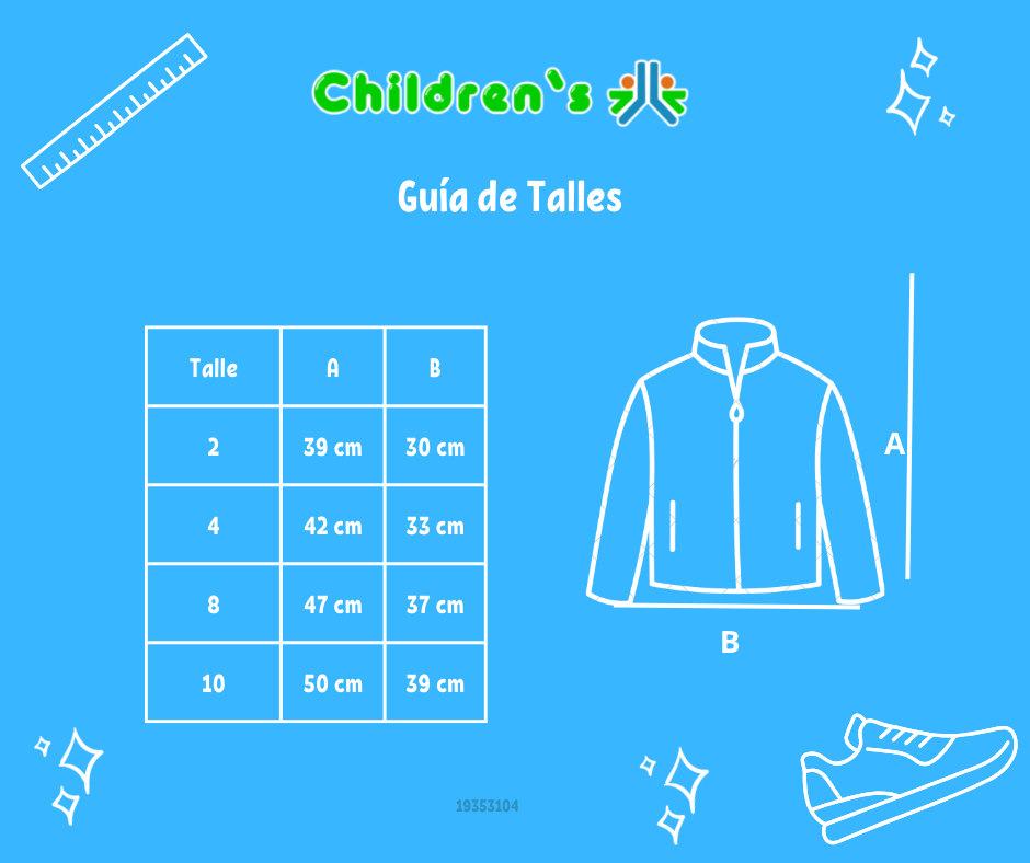 Tabla de talles — Campera Tejida con Cierre
