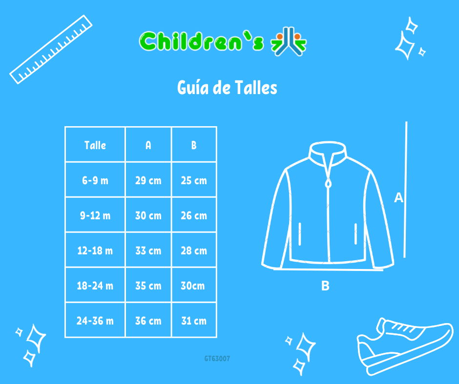 Tabla de talles — Campera Tejida con Cierre
