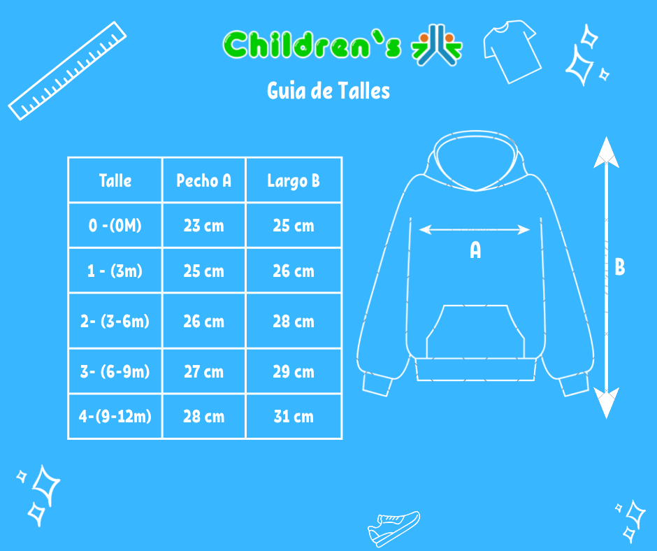 Tabla de talles — Campera Peluda con Capucha