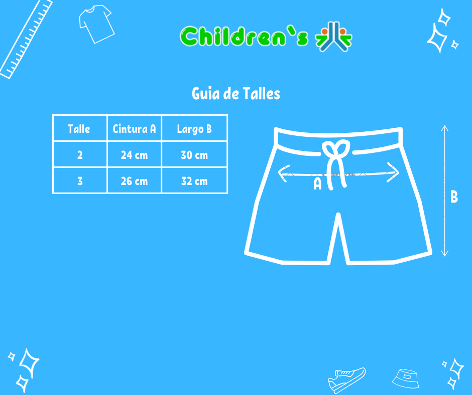 Tabla de talles — Short Bermuda Algodon Rustico Varon Bebe