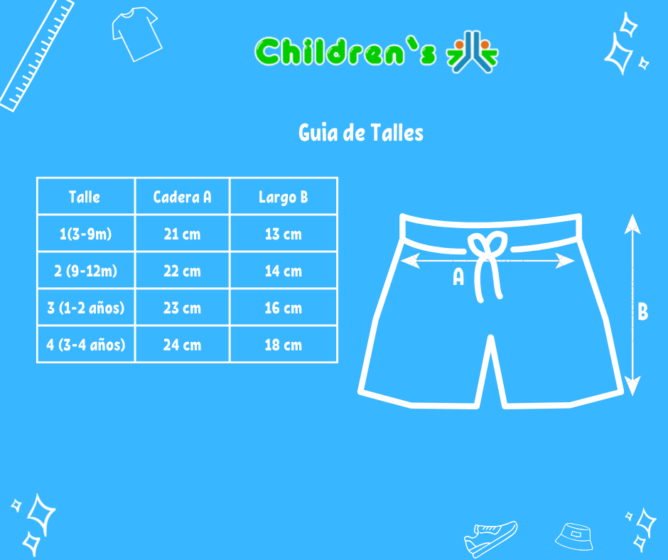 Tabla de talles — Malla De Baño Short De Lycra Estampado Animal