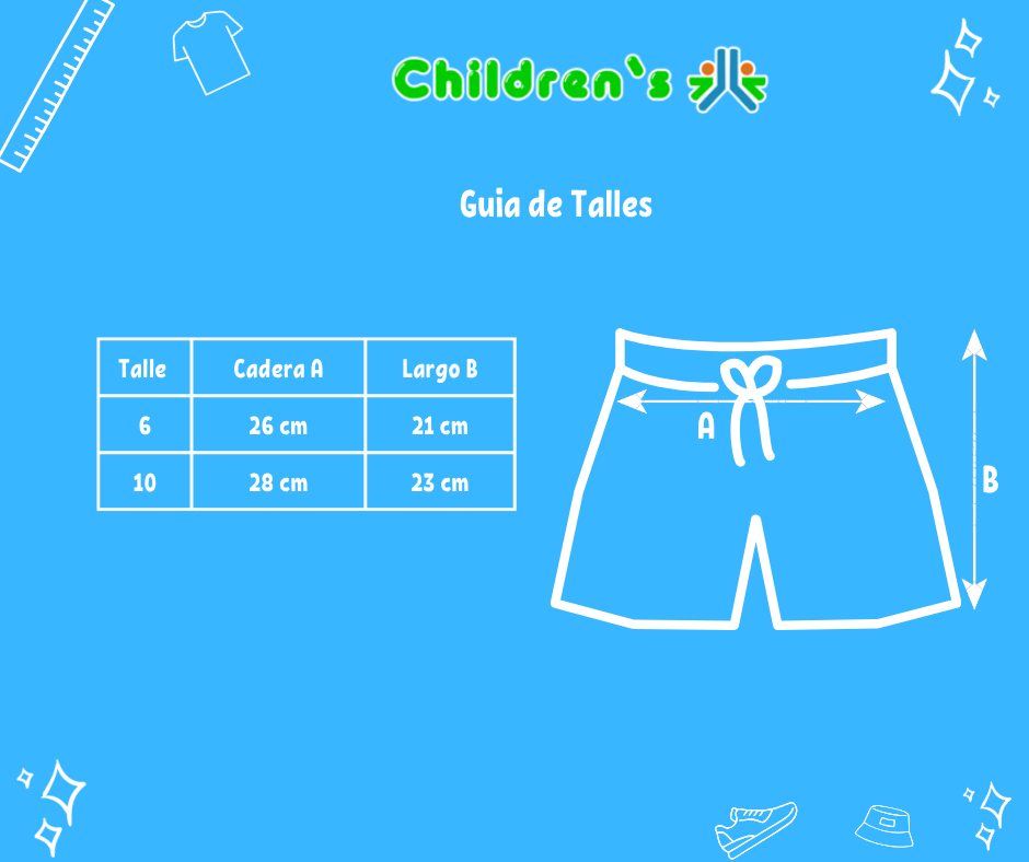 Tabla de talles — Malla De Baño Short De Lycra Estampado Urbano