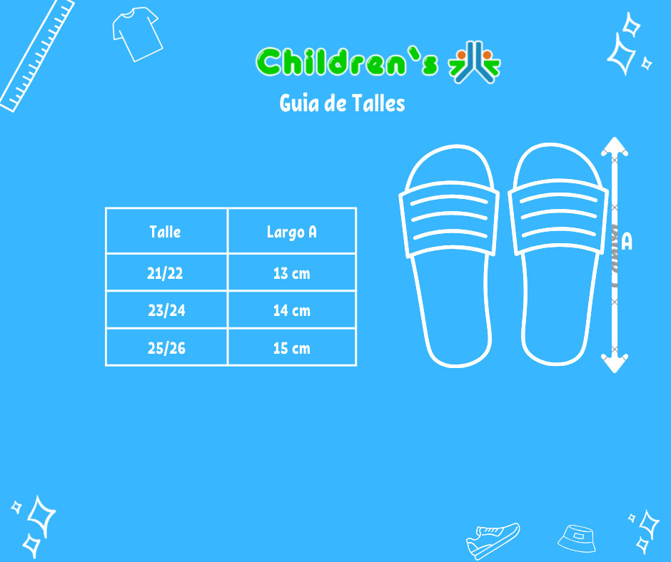 Tabla de talles — Chinela De Goma Mickey