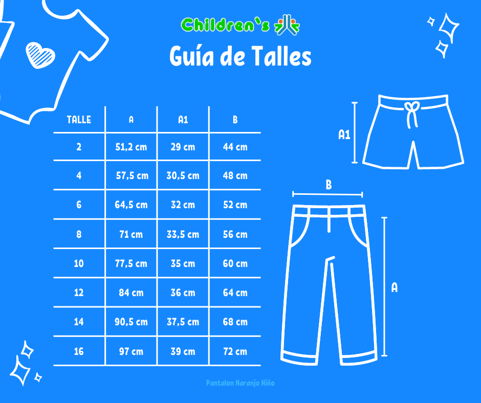 Tabla de talles — Calza Algodon Lisa