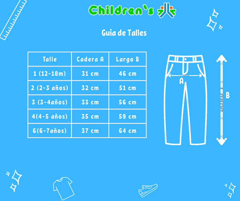 Tabla de talles — Pantalon de Gabardina Con Cintura Regulable