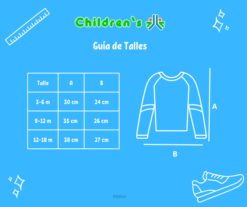 Tabla de talles — Remera Manga Larga Estampa Lion