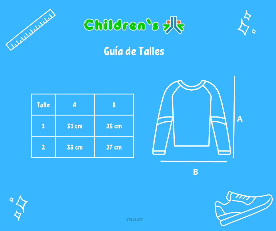 Tabla de talles — 1 /2 Polera Manga Larga rayada