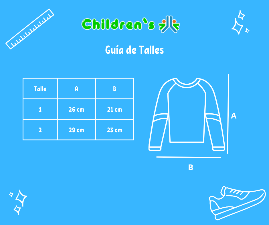 Tabla de talles — Remera Manga Larga Estampado Hada y estrellas