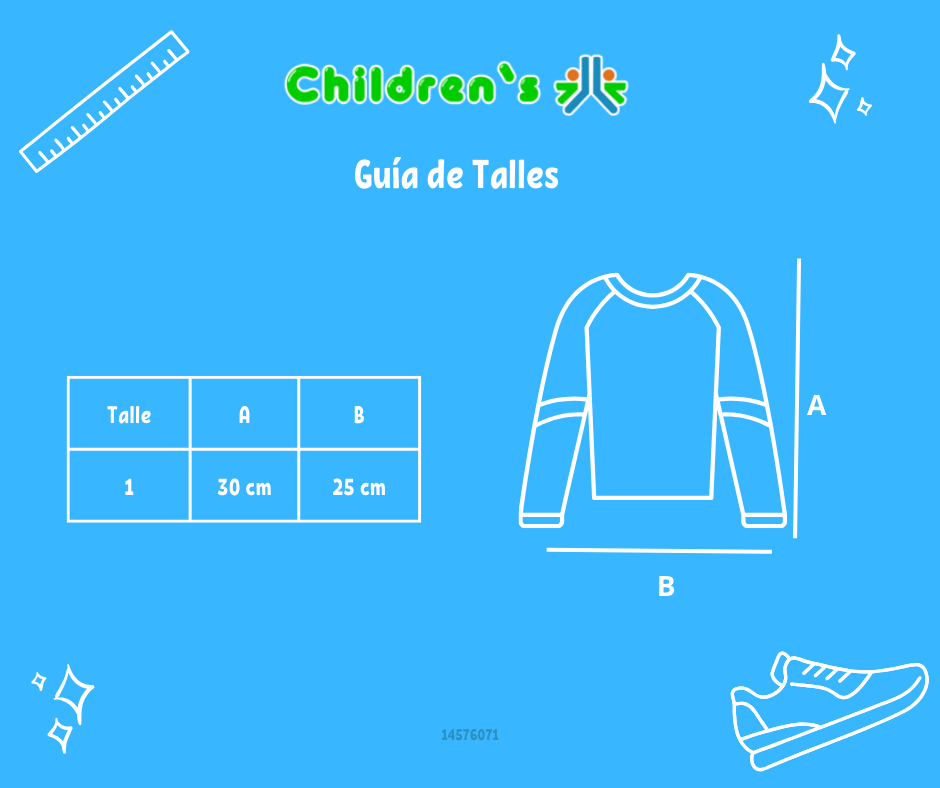 Tabla de talles — Remera Manga Larga combinada y Bordada con flores