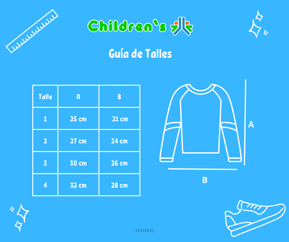 Tabla de talles — Remera Manga Larga Rayada Combinada