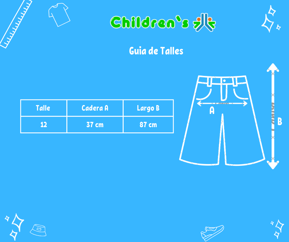 Tabla de talles — Pantalon Gabardina Cargo con Bolsillos