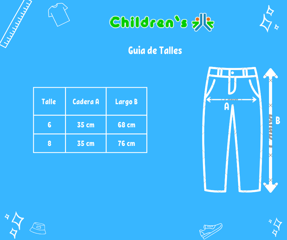 Tabla de talles — Pantalon Jean Color Clasico