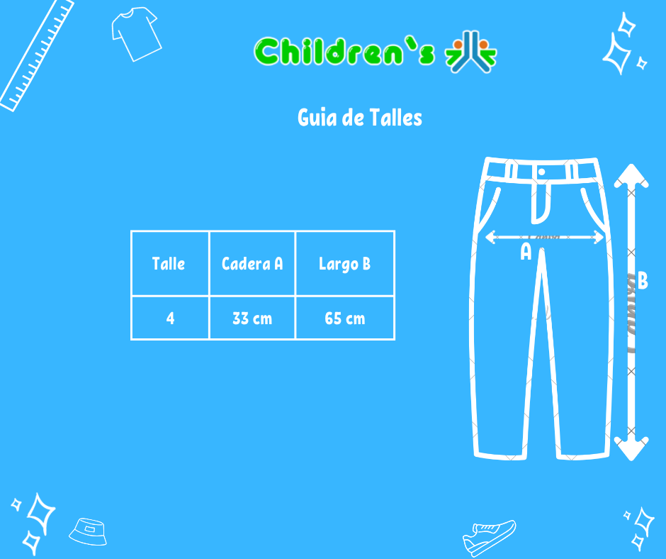 Tabla de talles — Pantalón Gabardina Clásico
