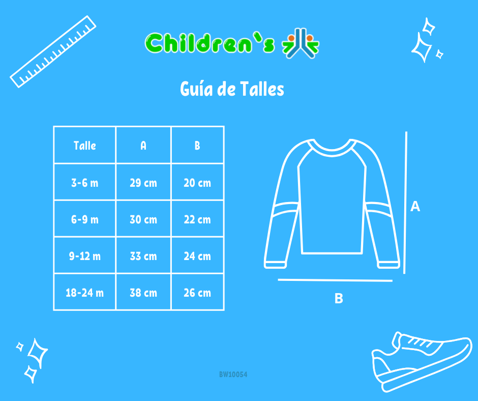 Tabla de talles — Remera manga larga Estampado Bull Dog