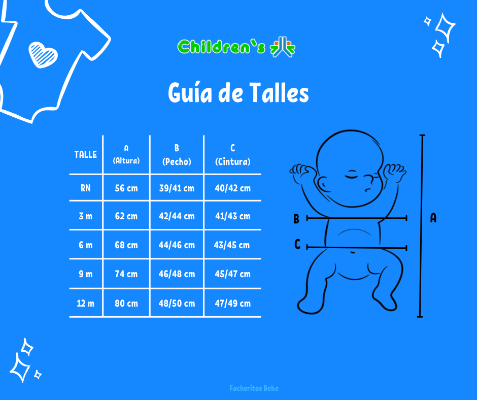 Tabla de talles — Body Manga Corta Estampado Helado