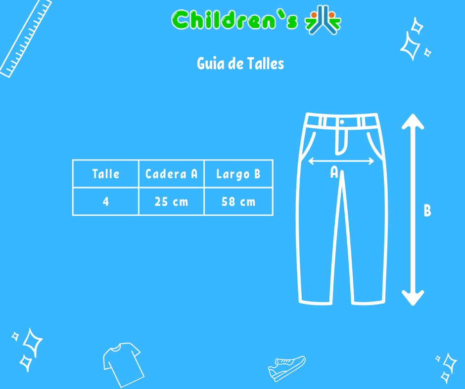 Tabla de talles — Pantalón Gabardina