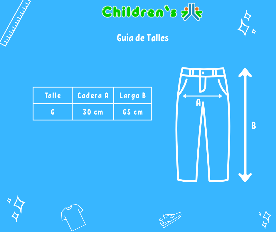 Tabla de talles — Pantalón Gabardina Spandex