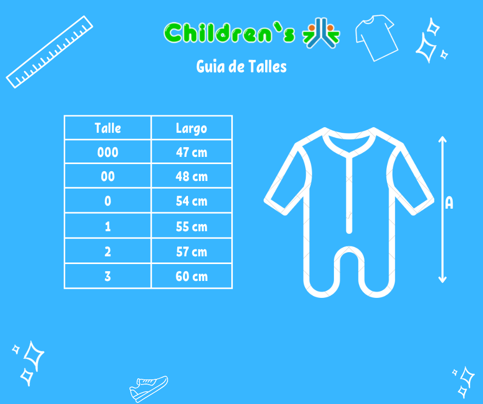 Tabla de talles — Enterito de Micropolar con cierre y con pie