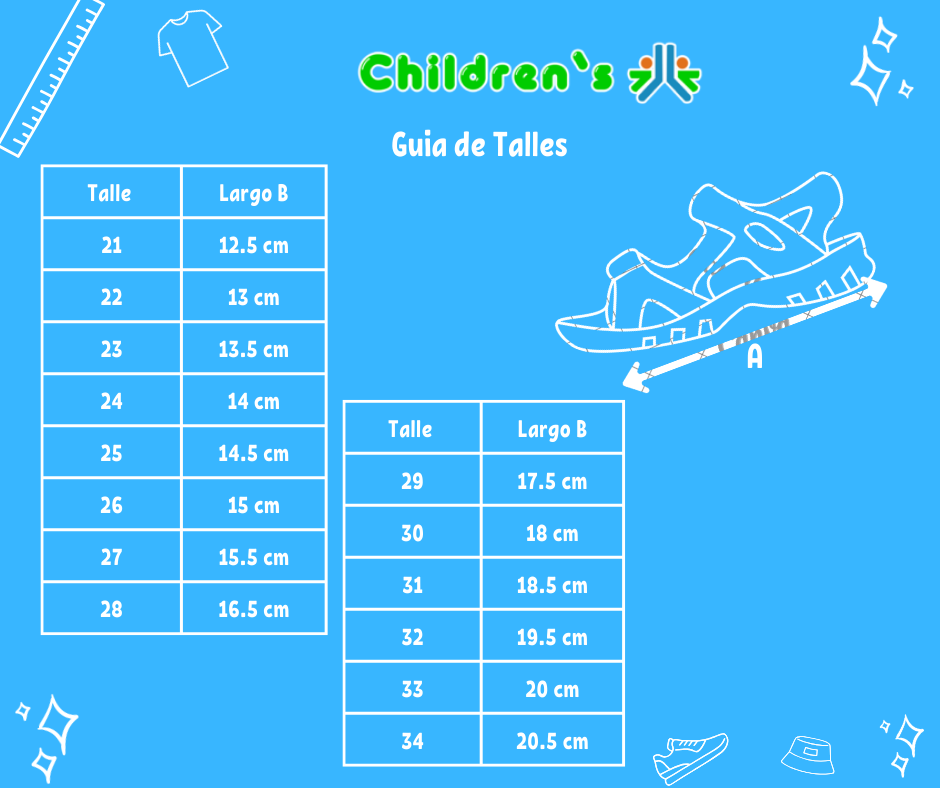 Tabla de talles — Zapatilla Medio Basquet Multicolor