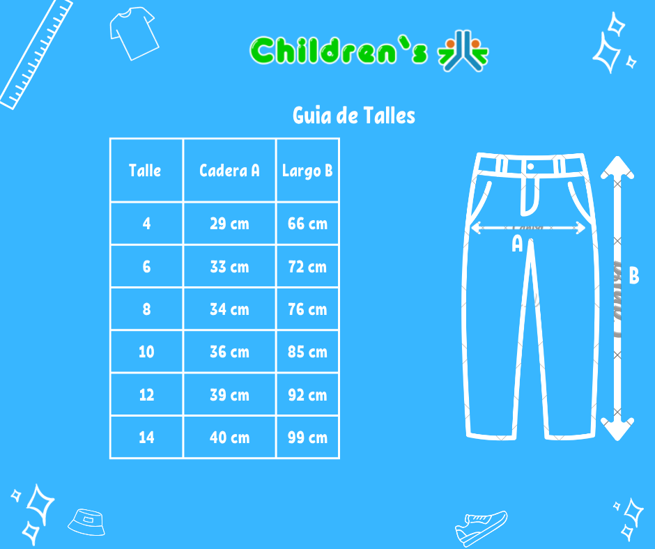Tabla de talles — Pantalon Jeans Clasico