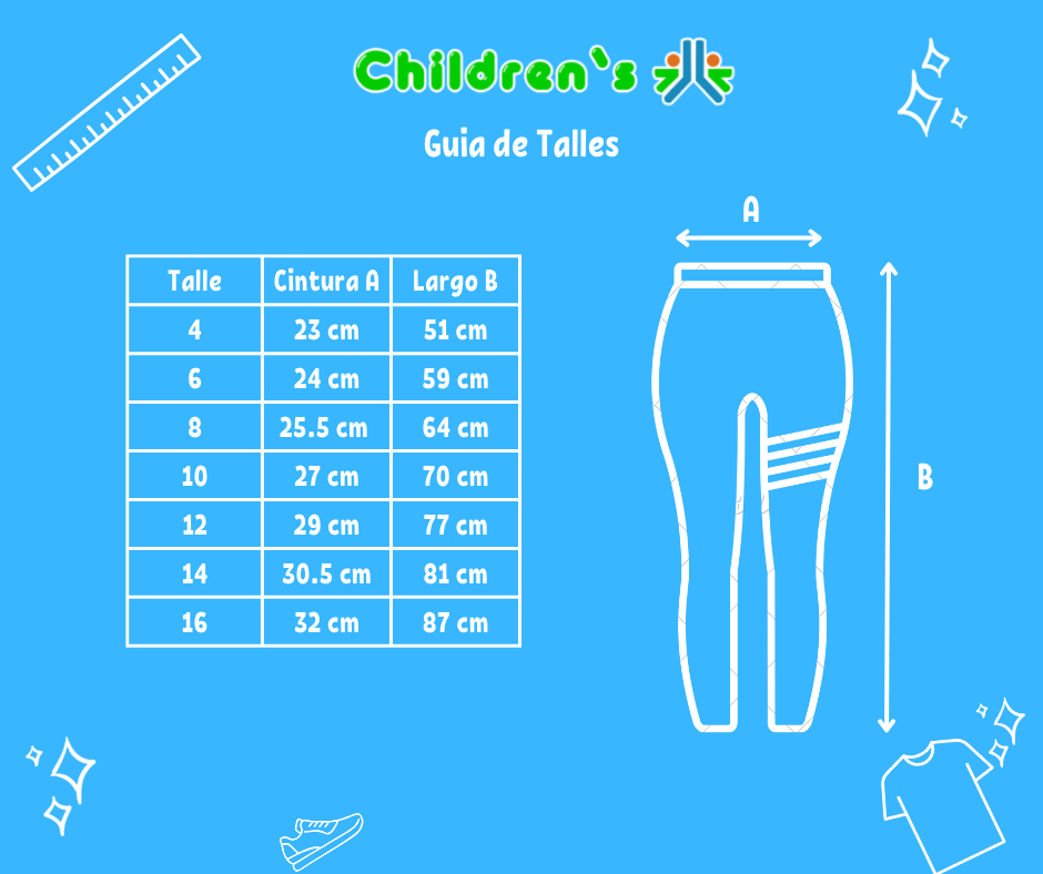 Tabla de talles — Calza Termica Lisa