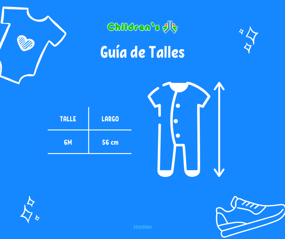 Tabla de talles — Enterito Termico (Astronauta)  Con un Uno Bordado - Botitas y Mitones