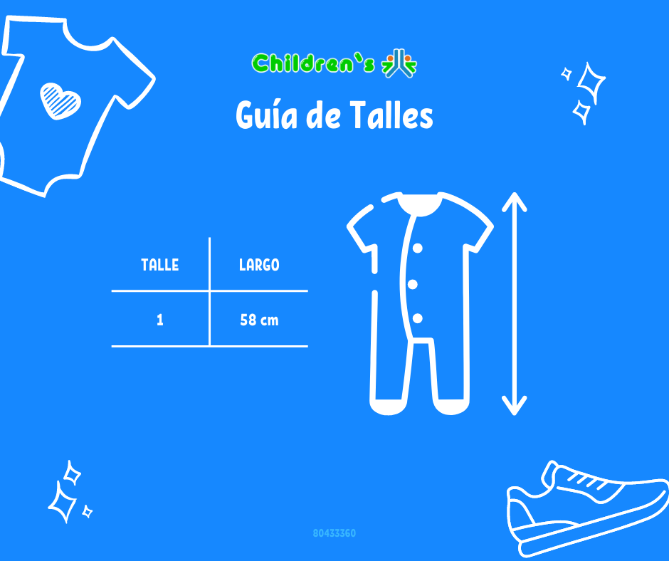 Tabla de talles — Enterito Termico cuadrille con Cierre y Capucha