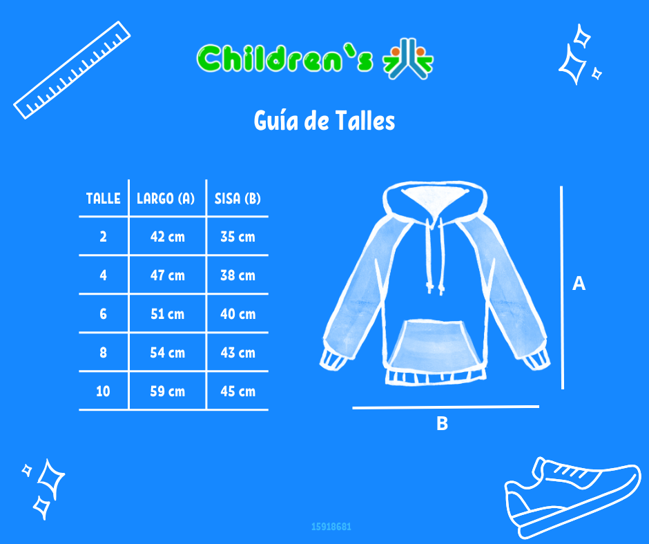 Tabla de talles — Buzo Con Capucha Frizado Estampado Frozen
