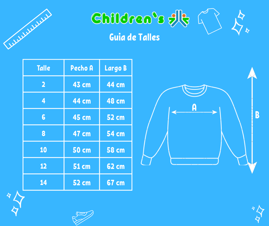 Tabla de talles — Buzo Soft Frizado