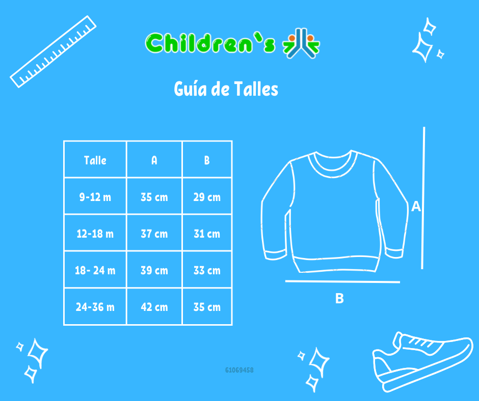 Tabla de talles — Buzo Frizado Bebe Con Estampado