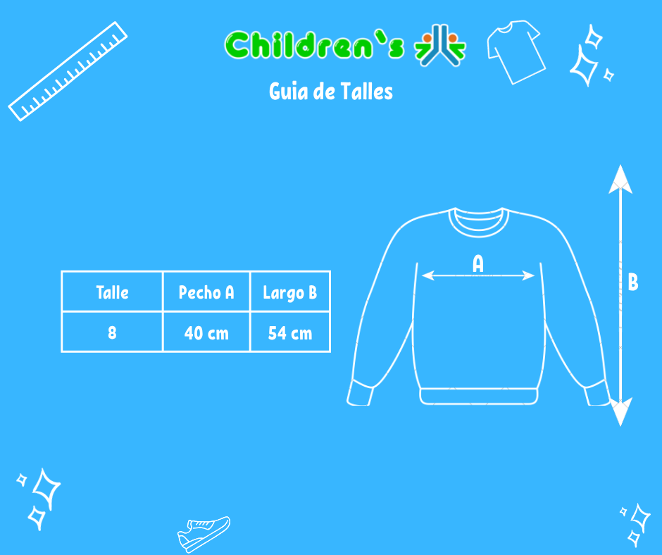 Tabla de talles — Buzo Algodon Rustico  Combinado - Rayado