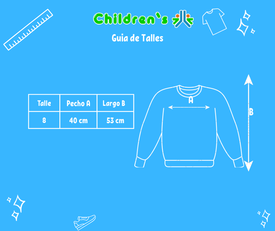 Tabla de talles — Buzo Algodon Rustico con estampado