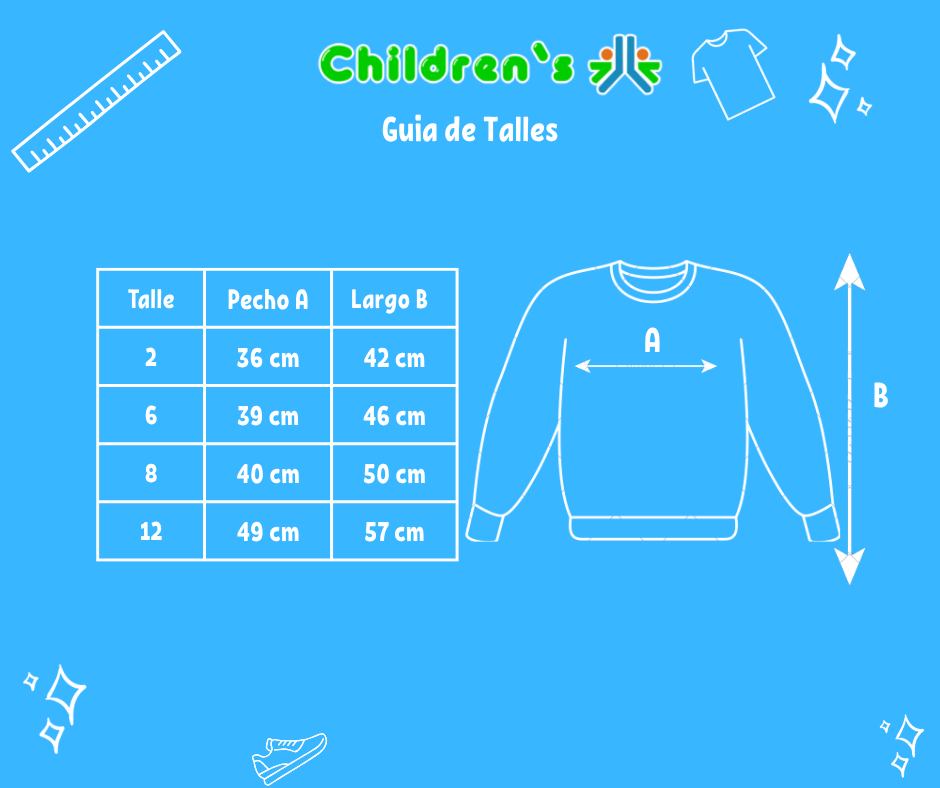 Tabla de talles — Buzo de Algodon Rustico Chomba Jaspeado