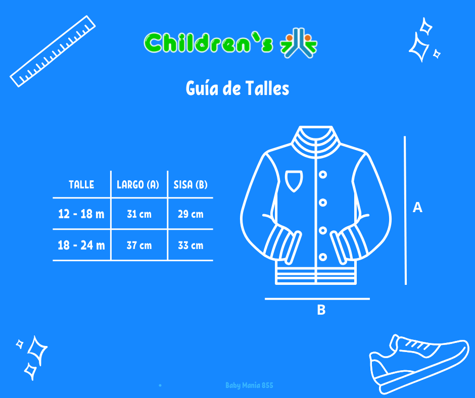 Tabla de talles — Campera Piel Con Capucha estampada