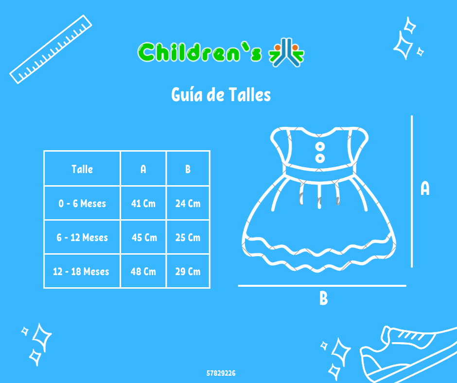 Tabla de talles — Vestido broderie con cuello Roujolie