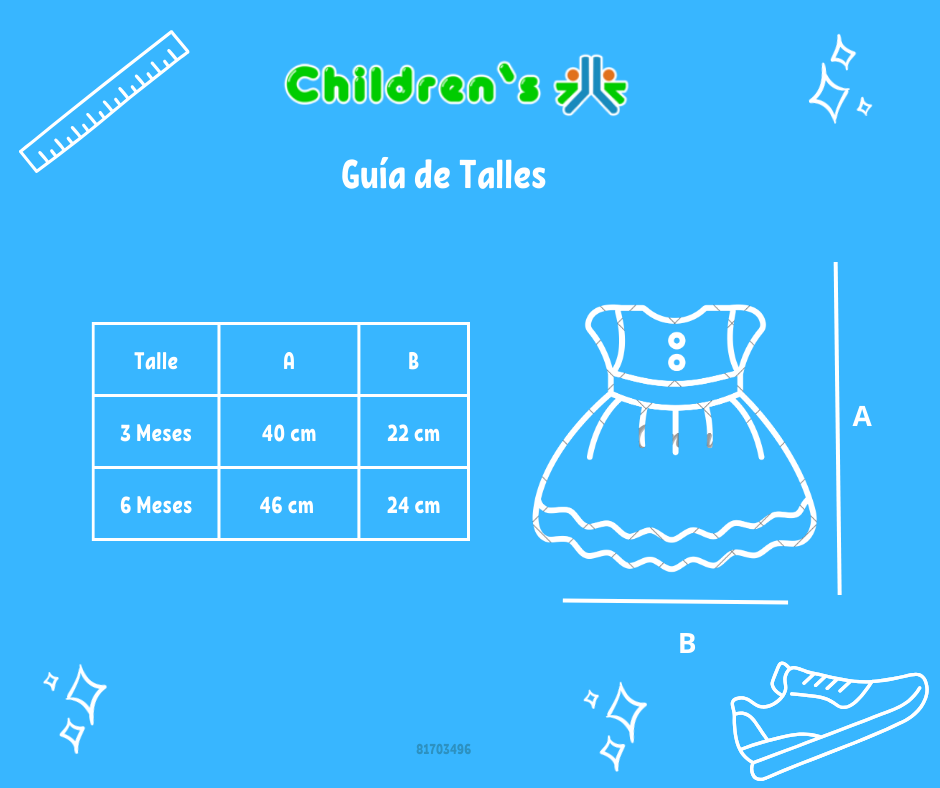 Tabla de talles — Vestido Broderie con cinta de razo flor