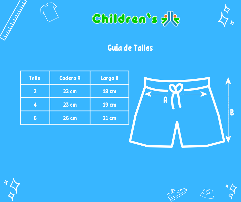 Tabla de talles — Short Baño Lycra Paw Patrol
