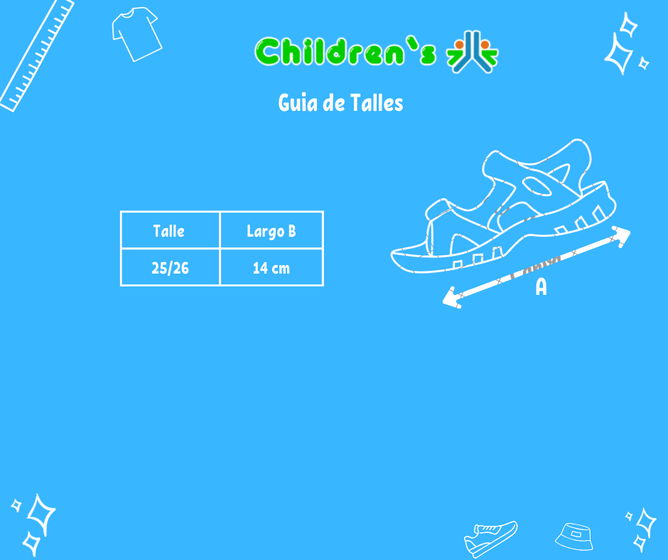 Tabla de talles — Sandalia Doble Velcro Unicornio