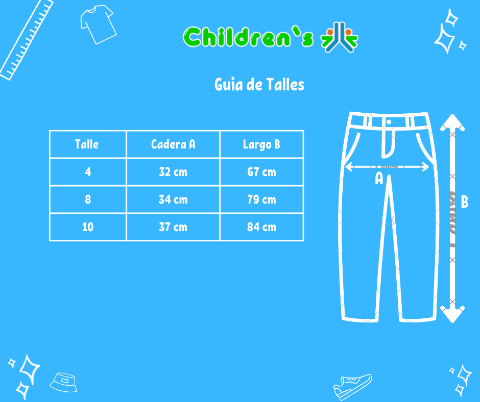 Tabla de talles — Pantalon Recto de Vestir sin Pinza Gabardina