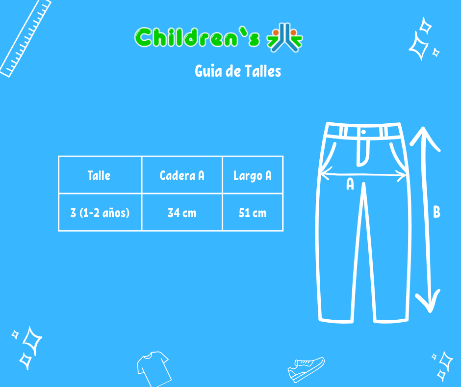 Tabla de talles — Pantalon Gabardina con pinza y cintura elastizada