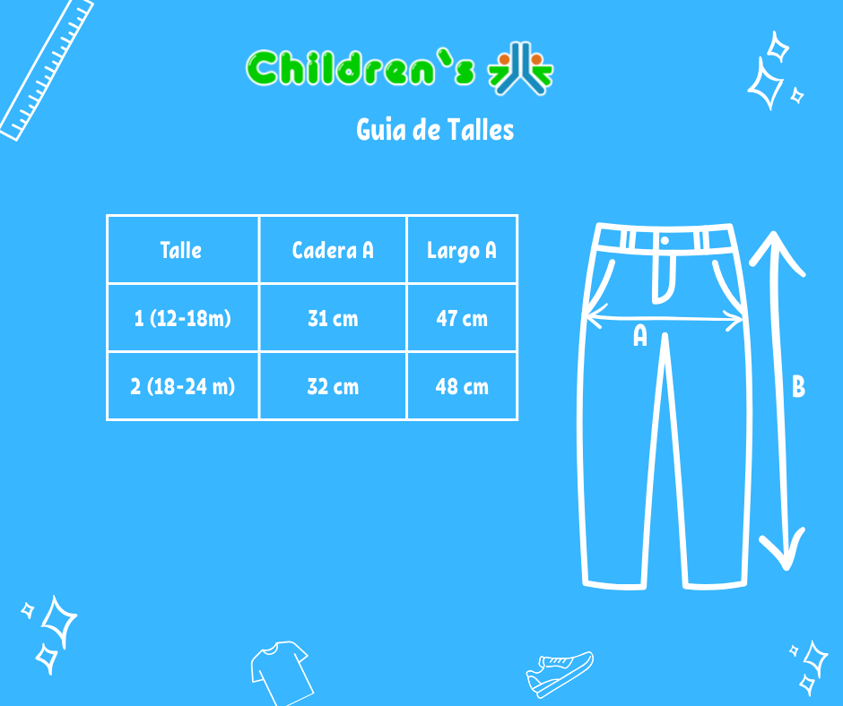 Tabla de talles — Pantalon Gabardina con pinza y cintura elastizada
