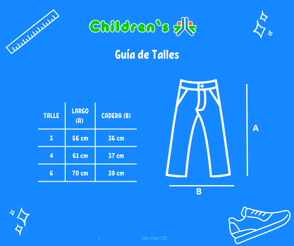 Tabla de talles — Pantalon de Corderoy cintura elastizada