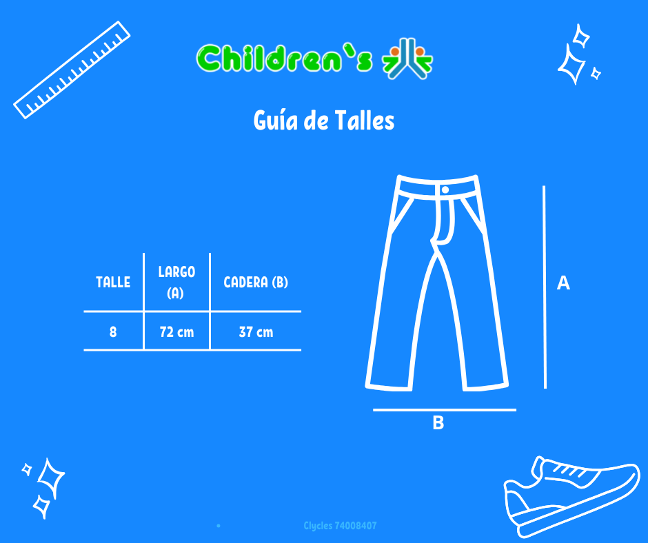 Tabla de talles — Pantalon de Corderoy con Bolsillos